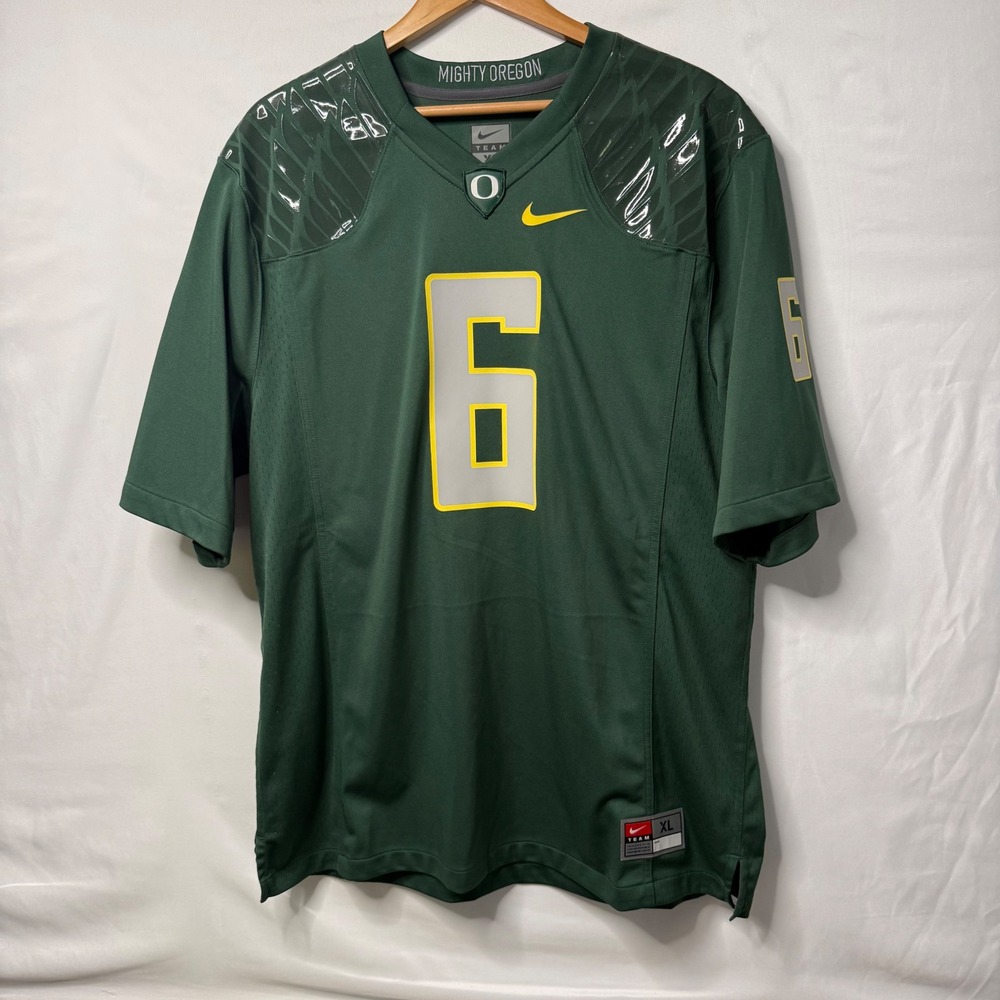 Nike Oregon Ducks #6 Football Jersey Men's XL Green Mighty Oregon Wing Design
